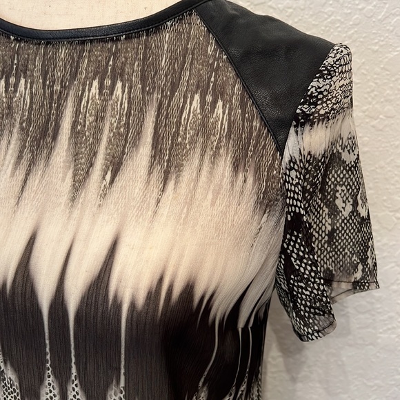 Generation Love Tops - GENERATION LOVE‎ NY Sheer Top Snake Print Faux Leather Made USA Fitted  S